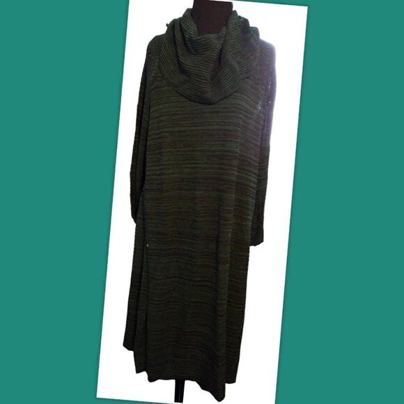 Sandra Darren NWT Cowl Neck Ribbed Knit Midi Dress Size 3X - Picture 1 of 4